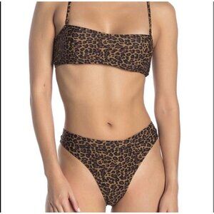 Kendall & Kylie Leopard Cheetah Highwaist 2 Piece Bikini Set Size Medium